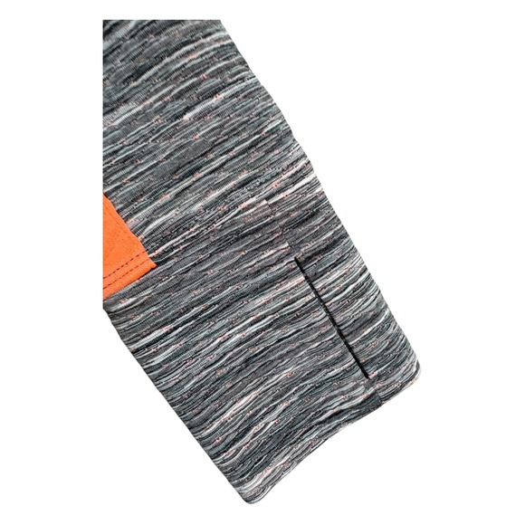 Athleta Snowscape Quilted Pullover Top Gray Neon Orange Thumbholes Womens S - Picture 4 of 5